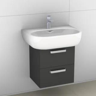 Artiqua 413 Waschtischunterschrank für 4U 223465 Anthrazit Hochglanz, 413-WU2L-K23-7015-51 413-WU2L-K23-7015-51