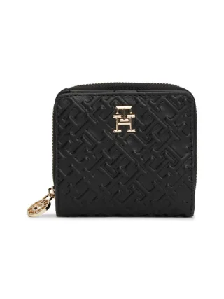 Tommy Hilfiger - Reißverschluss-Brieftasche mit Prägung schwarz - Gr. - OS