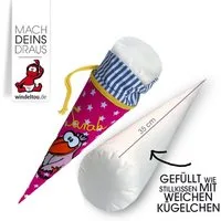 windeltou - MACH DEINS DRAUS Schultüte Schultütenkissen mit EPS-Perlen gefüllt, Kissen gefüllt mit EPS-Perlen