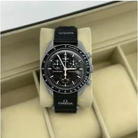 Swatch Chronograph Swatch Omega Moonswatch Mission to the Moon Mission to Moon, S033M100, (Komplettset), Im Omega Speedmaster Design
