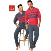 le jogger® Pyjama Schlafanzug für Herren (Packung, 4 tlg., 2 Stück) aus 100% Baumwolle