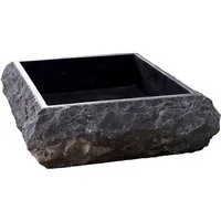 Tikamoon Waschbecken Waschbecken aus Marmor Scrula Slim black