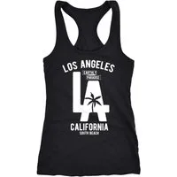 Neverless Tanktop Damen Tank Top Los Angeles California LA Palme Racerback Tanktop