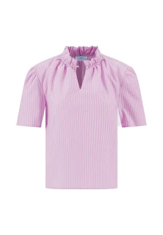 FYNCH-HATTON - BLOUSE 1/2 FRILLS STRIPE sorbet rose - Gr. - 38