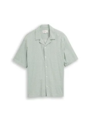 TOM TAILOR Denim - Relaxed Fit Resort Hemd aus Viskose grün - Gr. - M