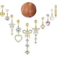 YADOCA Bauchnabelpiercing 10 Stk. 14G Bauchnabelpiercing Damen Chirurgenstahl CZ Schlange