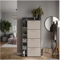 Vicco Schuhkipper Orlando, Anthrazit/Greige, 80 x 166.1 cm mit 4 Fächern (1 St)