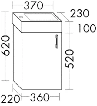 Burgbad Mineralguss-Waschtisch+Waschtischunterschrank System 30 Preisgruppe 3 Diago Schwarz Solid SHNB037RF6560C0001
