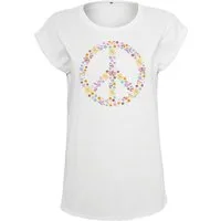 Youth Designz Print-Shirt "Peace Flowers" Damen T-Shirt Statement Geschenk Frauen Motiv mit stylischen Retro Aufdruck