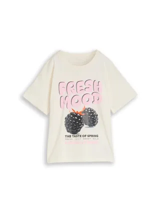 tom tailor kids - Oversize T-Shirt mit Print wool white - Gr. - 152