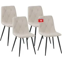 Albatros International Esszimmerstuhl Esszimmer Stühle 4 er Set DORA, Stuhl Stühle Esszimmerstühle, Küche (4er Set, Beige, Stoff Bezug), Küchenstuhl Küchenstühle Essstühle für den Esstisch Ess Stühle