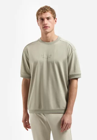 No Excess - T-Shirt Crewneck Solid Heavy Interlock Sweat Styling taupe - Gr. - L