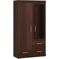 Lomadox Highboard IMPERIA-129, Highboard 80 cm Nussbaum Schrank Wohnzimmer Esszimmer braun retro
