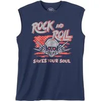 Iron Stitch Muscleshirt Iron Stitch Übergrößen Tanktop denimblau Rock Skull