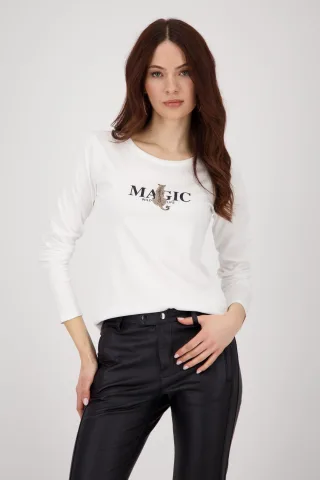 monari - Langarmshirt mit Leopardenmuster off-white - Gr. - 38