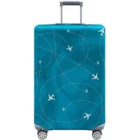 Agger Kofferhülle Elastische Kofferschutzhülle, Kofferhülle mit Flugzeugmotiv, staubdichter und modischer Kofferschutz für 18–32 Zoll Koffer