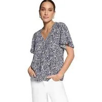 Zero Kurzarmbluse Damen mit Print.