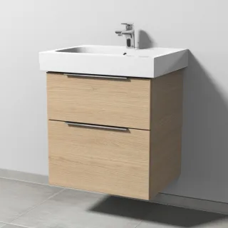 Sanipa 3way Waschtischunterbau zu Geberit iCon Waschtisch mit 2 Auszügen, Eiche-Nordic UM65048