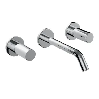LAUFEN 3-Loch Waschtischmischer Unterputz Kartell LAUFEN Festauslauf Ausladung 175 mm chrom H3123360041201