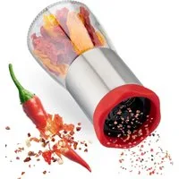 ZOLMER Chilimühle aus Edelstahl & Glas, Gewürzschneider Schneidwerk Chilischneider für grobe Gewürze & Chili, (1 Stück), Gewürzmühle Kräutermühle - mit Aroma-Schutzdeckel