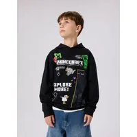Name It Kapuzensweatshirt NKMJU MINECRAFT NREG SWE WH NOOS BRU BFU Baumwollmischung, regular fit, Minecraft Druck
