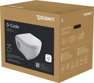 Duravit D-Code 2.0 WC-Set wandhängend Kompakt, Rimless (spülrandlos) 45150900A1