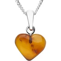 OSTSEE-SCHMUCK Kette mit Anhänger Ostsee-Schmuck Kette mit Anhänger Herz 11 mm (2-tlg)