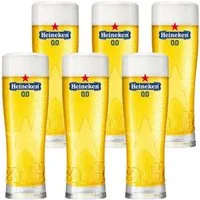 Mixcompany Gläser-Set 6x Heineken 0.0 Biergläser 0,25L geeicht – Originale Gläser alkoh