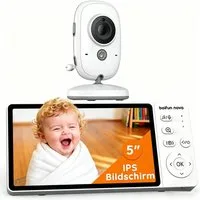 TWUFY Video-Babyphone Babyphone mit Kamera IPS VOX Nachtsicht Babyfon Video Baby Monitor, ohne WLAN mit 3050mAh Akku, Gegensprechfunktion, 2,4-GHz-FHSS, Infrarot-Nachtsicht, Temperaturanzeige, Schlaflieder, Zwei-Wege-Audio, 3-fach Zoom mit Fernbedien