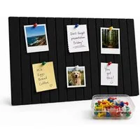 relaxdays Pinnwand Selbstklebendes Filzpinnwand Set, schwarz, 60 x 40 cm