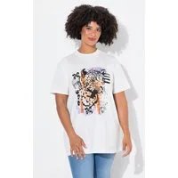 Angel of Style T-Shirt T-Shirt Boxy Fit Leo-Druck Halbarm