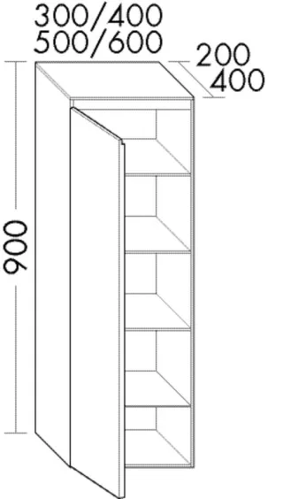 Burgbad Halbhochschrank rc40 Eiche Schwarz/Weiß Matt, UHEI030LF4603A0066 UHEI030LF4603A0066