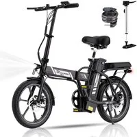 EVERCROSS TECH E-Bike EK5 Faltbares E-Fahrrad,Pedelec, 36V 13AH, Heckmotor, 468 Wh, Heckmotor, 15/20/25 KM/H, bis 35-60km, ebike Herren/Damen