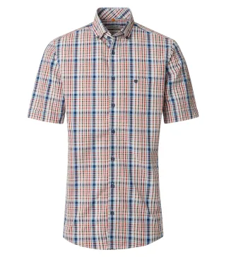 REDMOND - Freizeithemd Kurzarm orange - Gr. - XXL