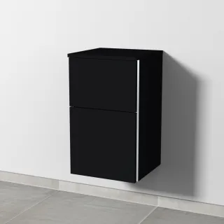Sanipa 3way Unterschrank mit 2 Auszügen, Schwarz-Matt, BS14308 BS14308