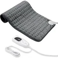 TSE Heizkissen Elektrisches Heizkissen 30x60 cm aus Flanell mit 6 Stufen & Auto-Timer