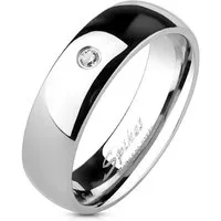 BUNGSA Fingerring 52 (16.6) Ring schmal mit Kristall Silber aus Edelstahl Damen (Ring, 1-tlg., inkl. Schmuckbeutel aus Organza), Frauen Mädchen