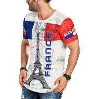 RMK T-Shirt Herren Shirt Oversize Fan Trikot France Frankreich EM WM Eifelturm