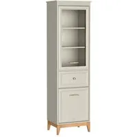 Lomadox Vitrine WILNA-161 Kaschmir, 50 cm breit, feine Profilfräsung, Massivholz Füße