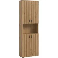 welltime Hochschrank MANI, Höhe: 192 cm, Paneeloptik, 1 offenes Fach, 8 Fächer Hochschrank, Bad-Hochschrank, Bad-Schrank, Bad, Badezimmer