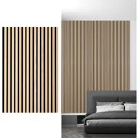 SONIDO Wandpaneel Akustikpaneele mit FSC®-zertifiziertem Eiche Echtholzfurier, BxL: 56,00x120,00 cm, 0,67 qm, (Packung, 1-tlg., 0,672 m², Versandkostenfreie Lieferung) 15 Echtholz-Dekoleisten mit schwarzem 9mm Filz-Akustikträger