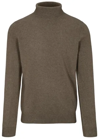 COMMANDER Finest Clothing - Rollkragen Pullover Basic,uni nougat mel. - Gr. - M