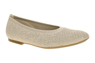 Gabor 84.146 Beige Oak Glitter Ballerinas Damen Slipper Flexibel & Bequem