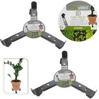 Progarden Pflanzenroller Pflanzenwagen Blumenroller Metall max. 50 KG Ø 2er Set, (Set, 2-St., Packung), 360° Rollen, Blumenroller, Rollbrett, Metall, bis 50 kg