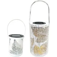 HTI-Living LED Solarleuchte Solarlaterne Blätter, 2er Set Luna, LED, Solarleuchte Gartenleuchte