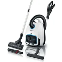 BOSCH Bodenstaubsauger Serie 6 ProSilence BGL6TSIL, Hygiene-Filter, 10 Jahre Motorgarantie, 700 W, mit Beutel, Leistungsregulierung am Handgriff, langes Kabel, extrem leise, weiß