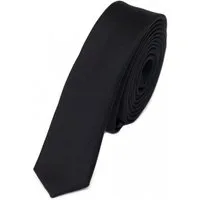 Fabio Farini Krawatte Schmale Herren Schlips - Moderne Slim Krawatten in 3cm Breite (ohne Box, 1-St., Unifarben) Schmal (3cm), Schwarz