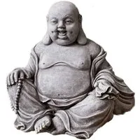 Stone and Style Gartenfigur Frostfeste Steinfigur dicker Buddha sitzend, (1 St)