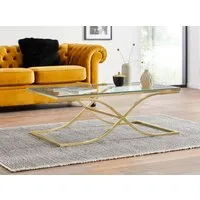 Home affaire Couchtisch (Glastisch, OTTOs Choice), Maße (B/T/H): (120/70/42), Gestell in Gold-Optik