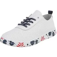 Ital-Design Stylischer Freizeitschuh mit floralem Sohlenrand Sneaker (91554308) Flach Sneakers Low in Weiß